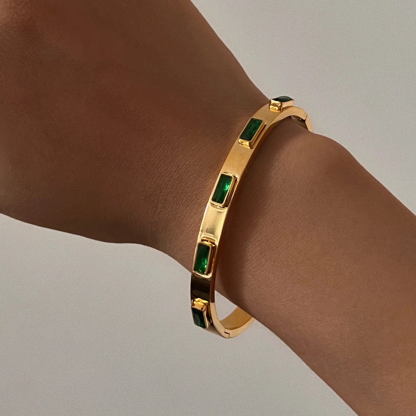 Emma Gold Baguette Bangle