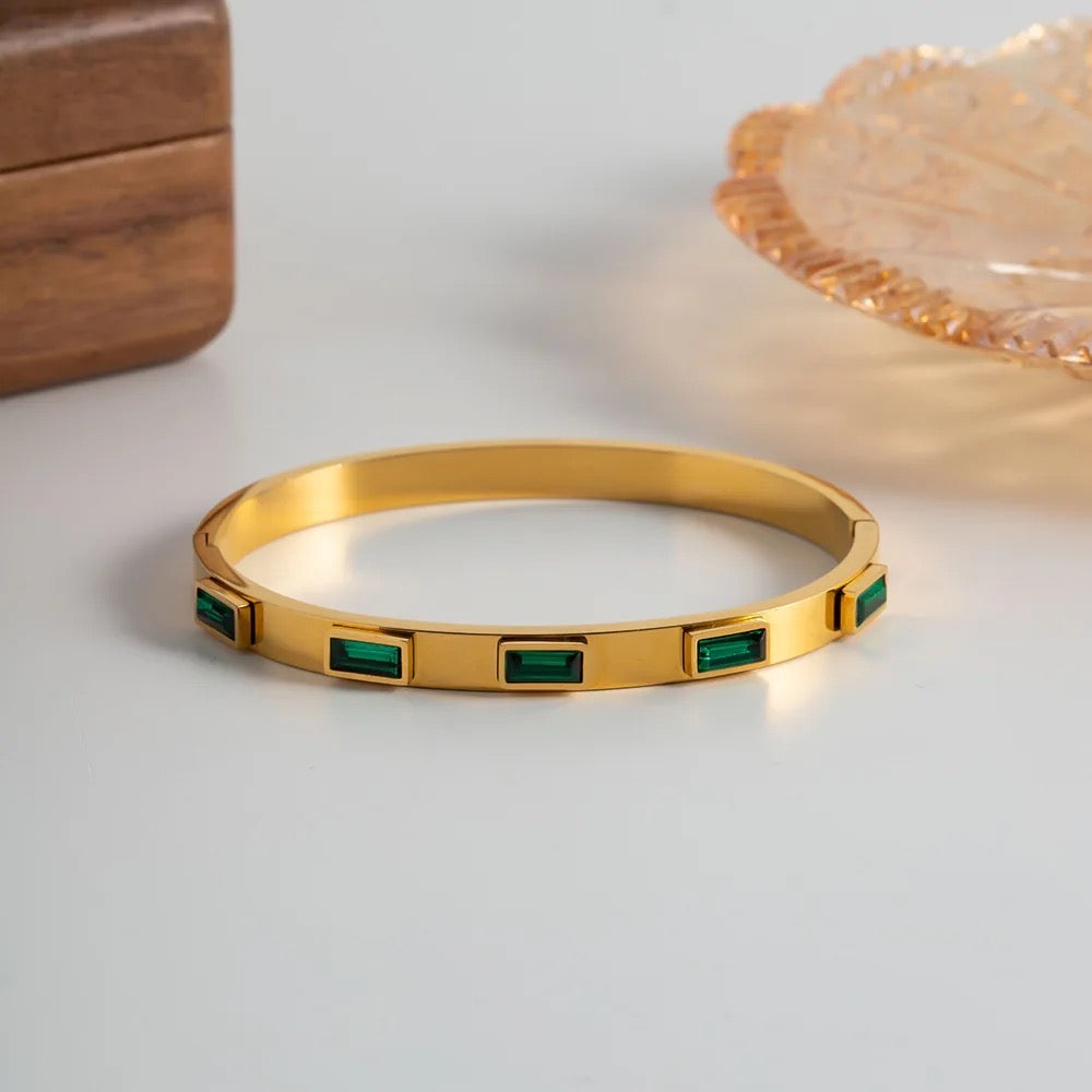 Emma Gold Baguette Bangle
