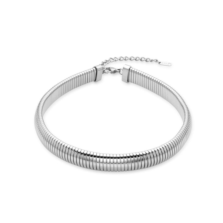 Dames Ribbed Choker Necklace