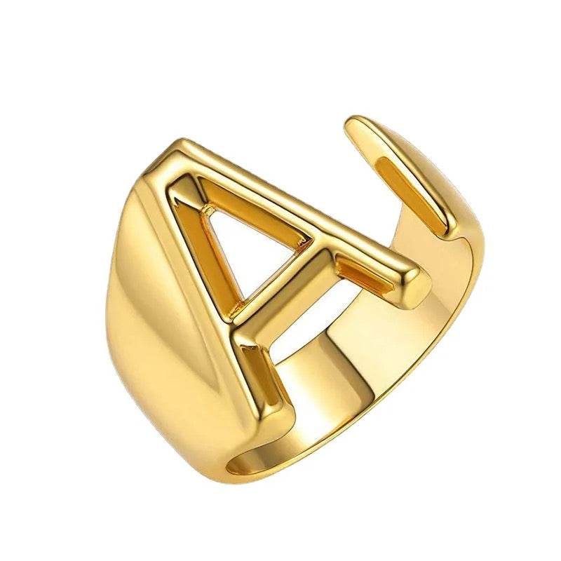 Gold Initial Ring (adjustable)