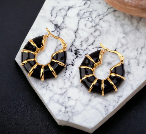 Oni Onyx Earrings
